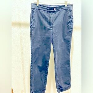 Boden Chelsea Turn Up Navy Blue Mid Rise Stretch Cuffed Ankle Pants